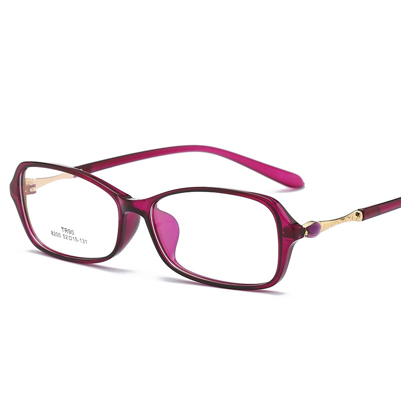 TR 90 Rectangle Clear Eyeglasses Progressive transparency Glasses Frame Brand Sport Stylish Prescription Glasses Men and Women: purple