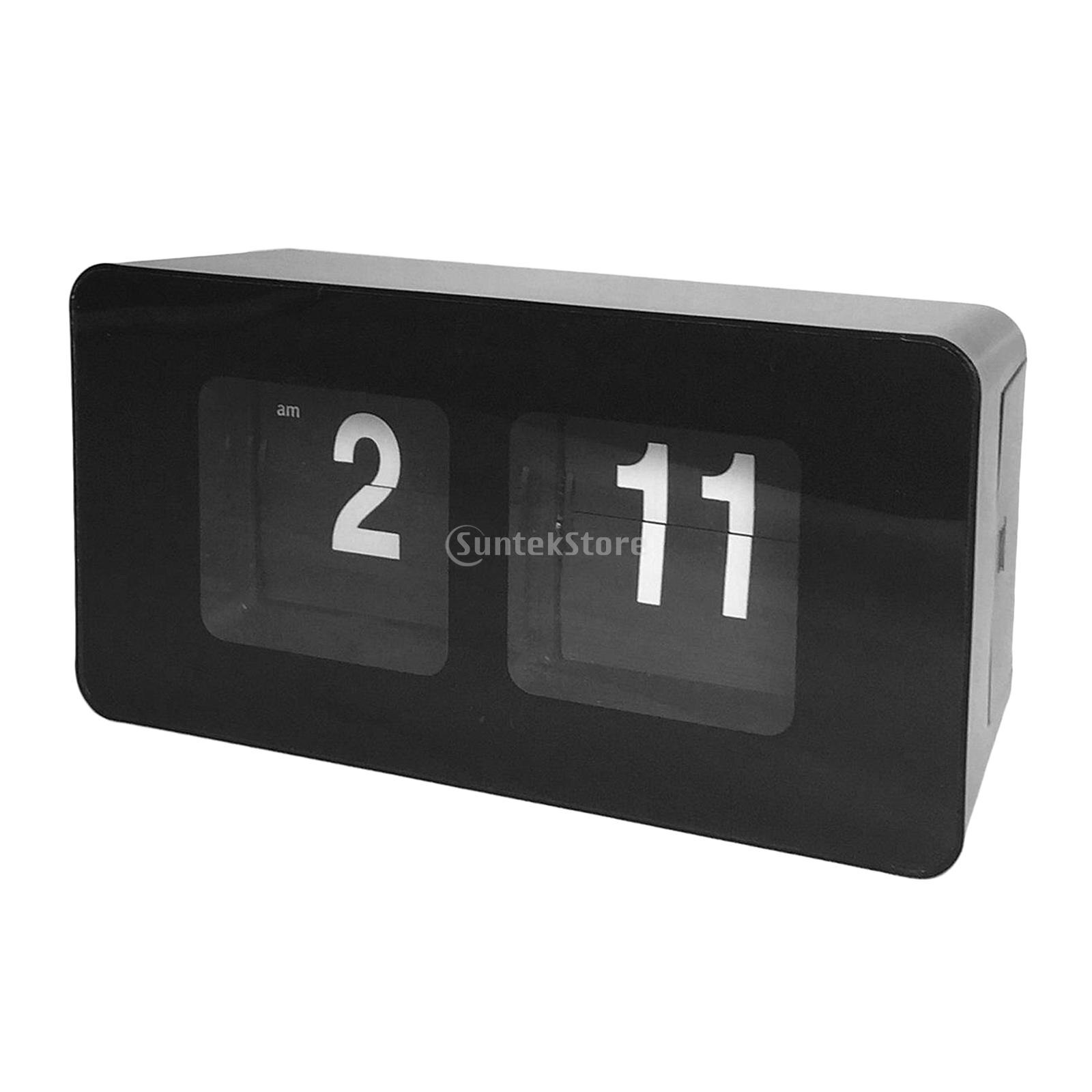 Retro Auto Flip Clock Digital Wall Cloks Digital Desk Clock Battery Operated Large Display for Home Bedroom Table Desk Decor: Red