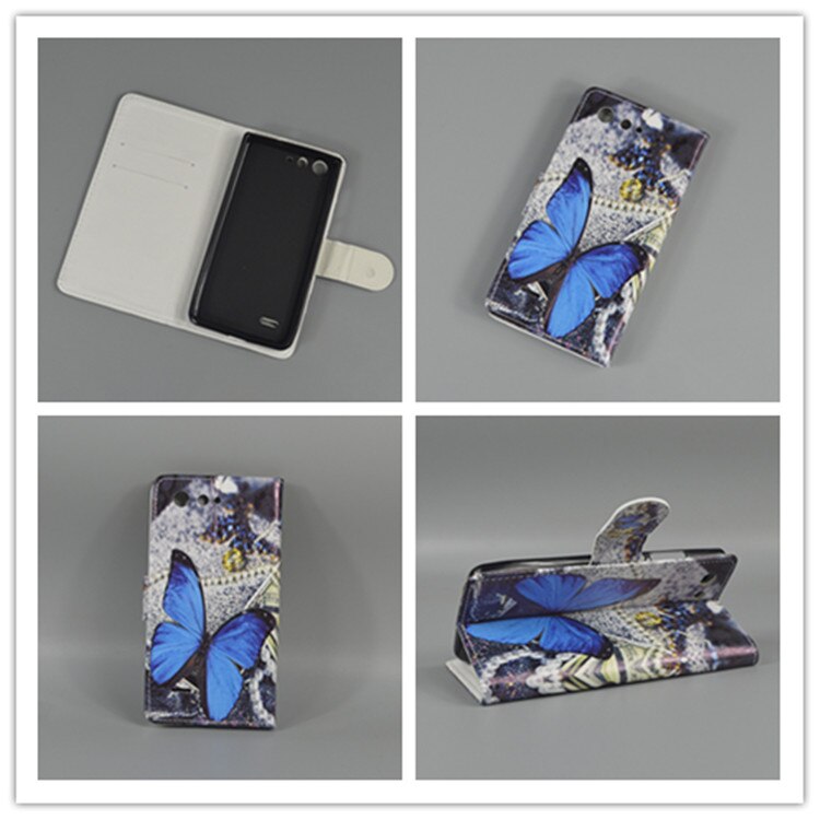 Vlinderbloemvlag portemonnee flip stand boek cover case voor zte blade  a511 a515 a 511 a 515