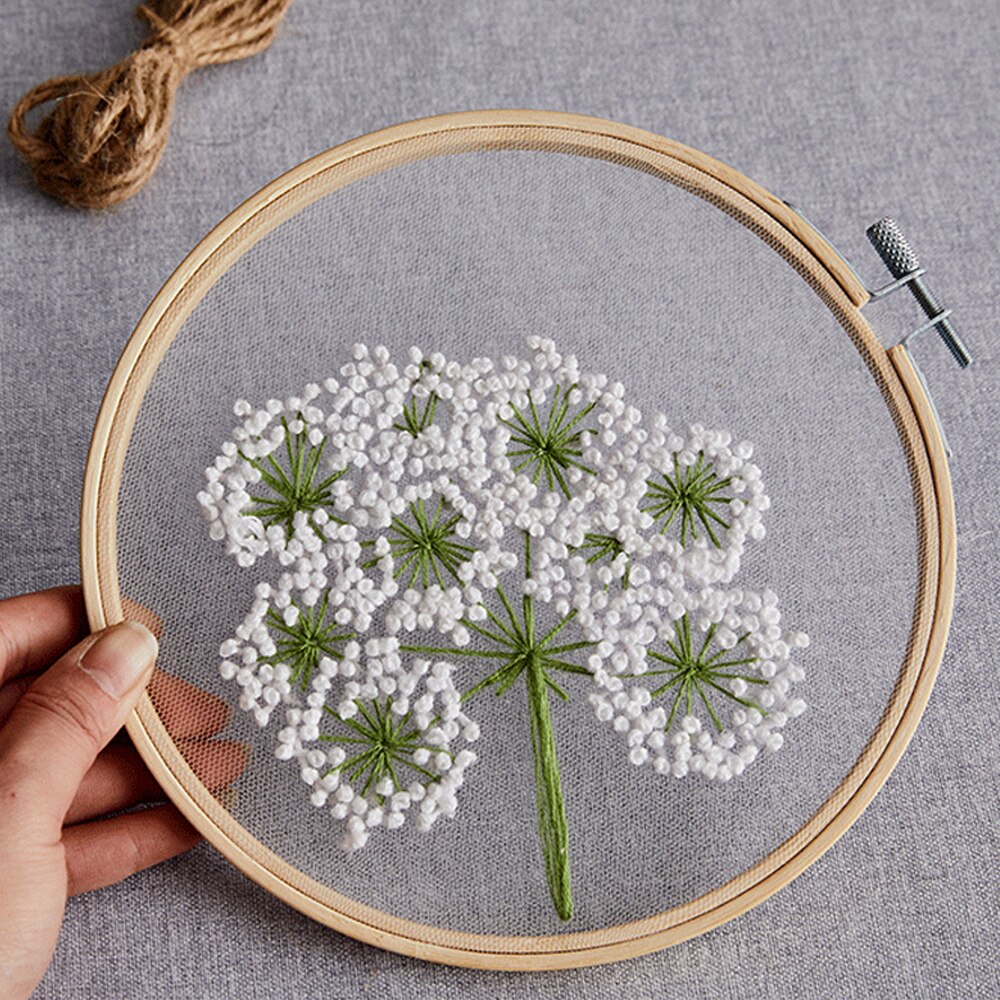 Mesh DIY Embroidery Flower Painting Bordado Cross Stitch Kit Embroidery Kit Diy Beginner Embroidery Punch Needle kit
