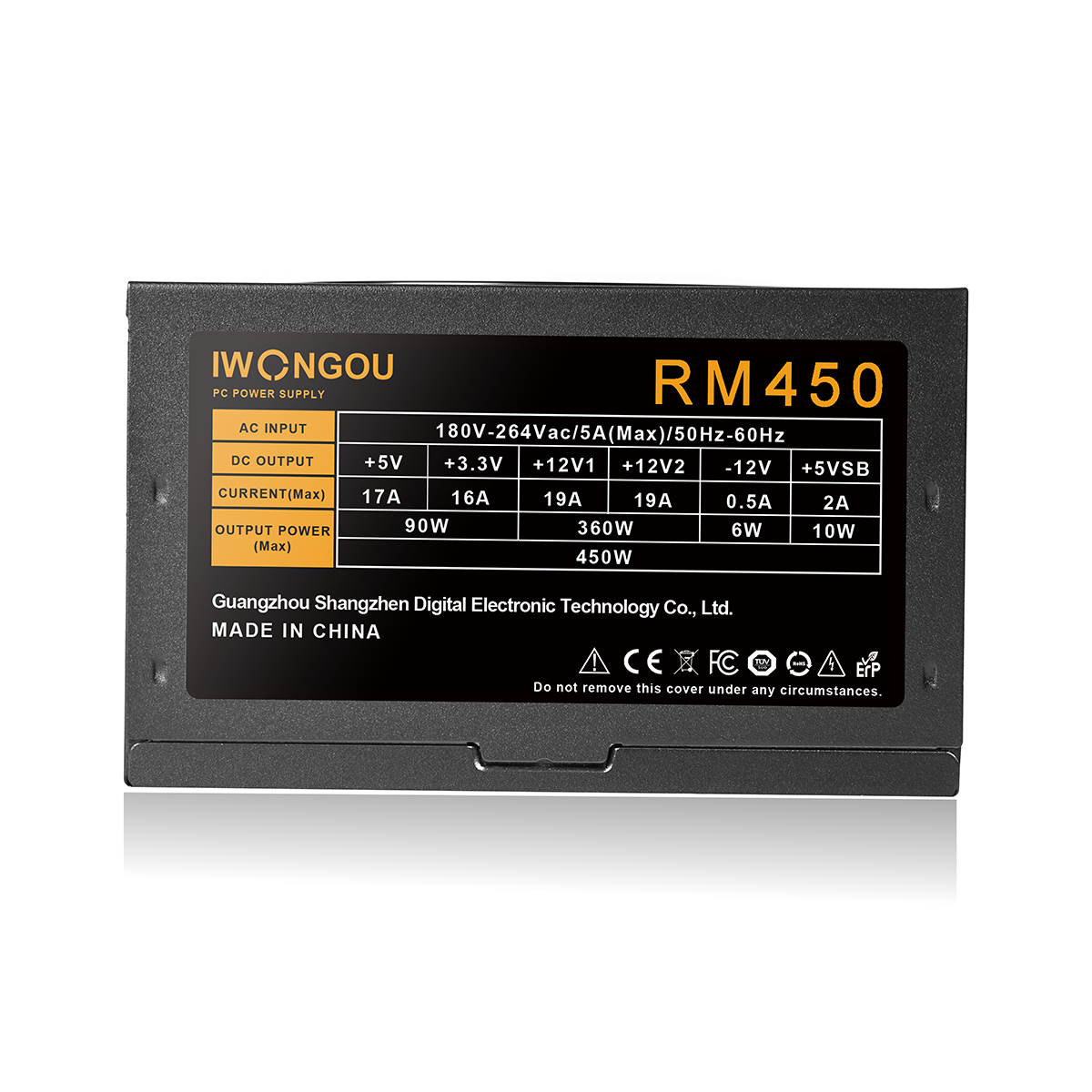 IWONGOU RM 450W PC PSU Power Supply Unit Black Gaming Quiet 120mm Fan 110V 220V ATX Desktop Computer Power Supply For BTC