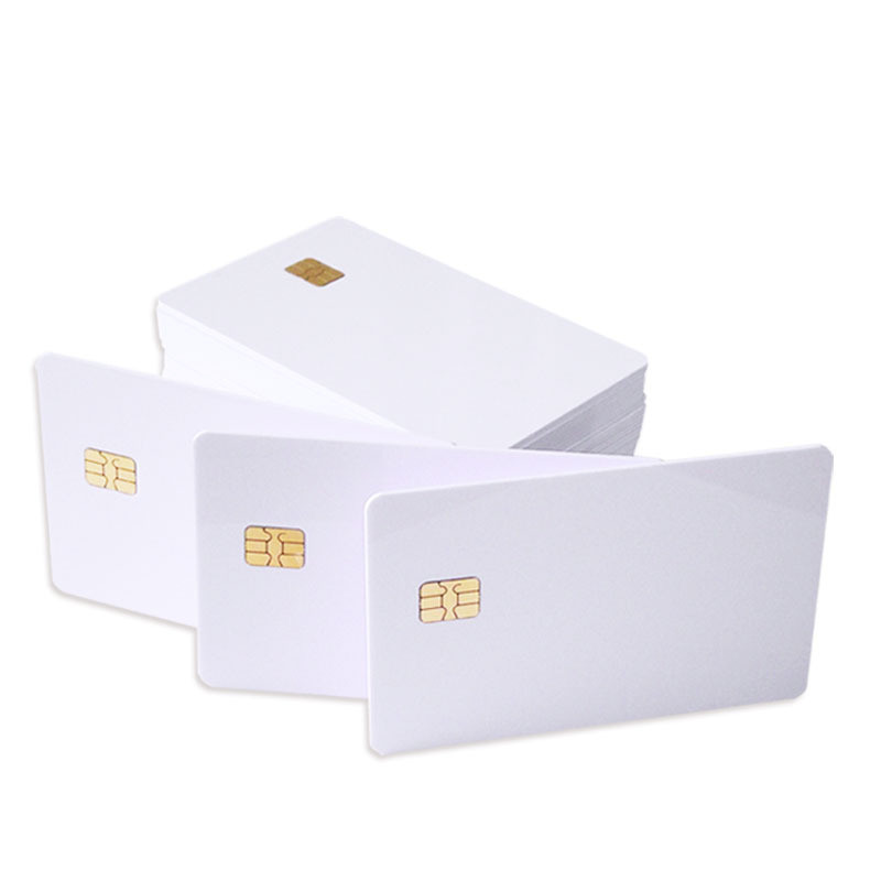 Tarjeta IC de contacto, tarjetas de recarga de miembros, tarjeta inteligente IC de PVC en blanco con Chip SLE4442, tarjeta de identificación blanca de seguridad ISO, 5 uds.