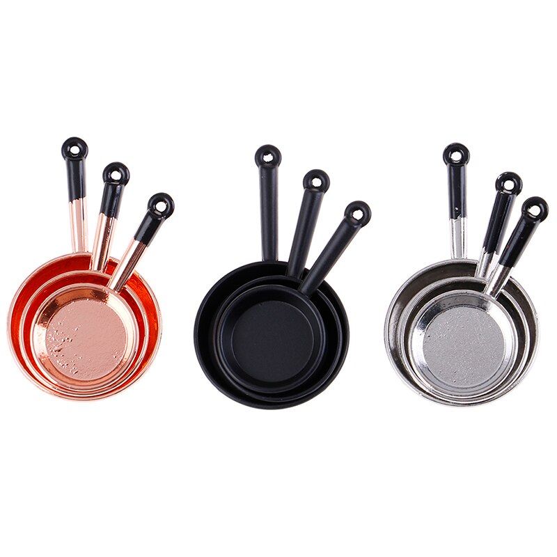 3 pz/impostato 1/12 Bilancia Vintage ▾ Casa Delle Bambole in Miniatura in Metallo Padella Frittura Padelle da cucina Pentola Pentolame E Utensili per Cucinare Cucina Accessorio di Alta Qualità