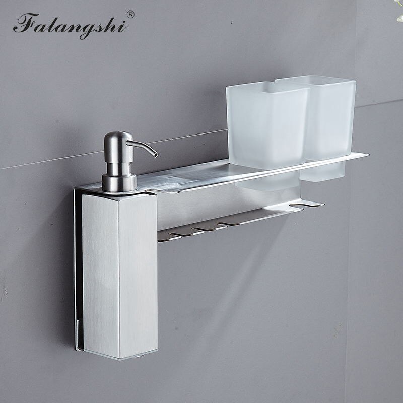Liquid Soap Dispenser 304 Stainless Steel Multifunction Bathroom Accessories Phone Storage Paper Holder WB8601