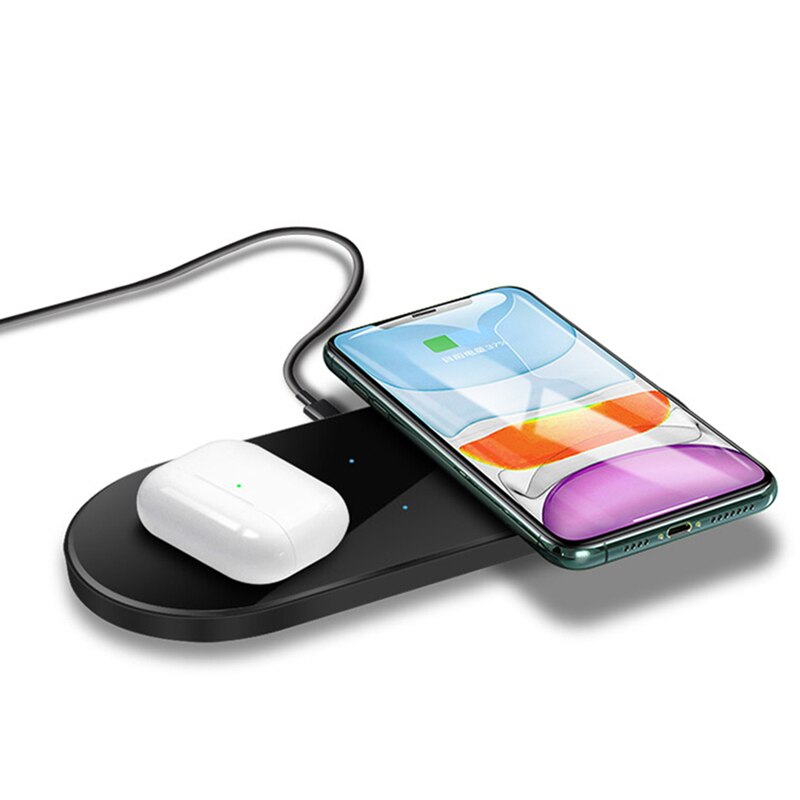 20W Dual Wireless Charger for iPhone 12/11/XS/XR/X/8, AirPods Pro - 10W Fast Charging Base for Samsung S20/S10/S9: Style A
