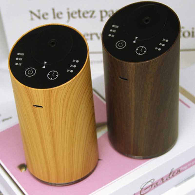 Houtnerf Waterloze Aroma Essentiële Olie Lucht Diffuser Auto Usb Aromatherapie Vernevelaar Oplaadbare Mist Maker