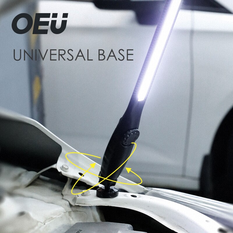 LED Work Light USB Rechargeable Magnetic Hand Torch Foldable Under Car Hood Flashlight 18650 Cordless Worklight Magnet Lamp COB