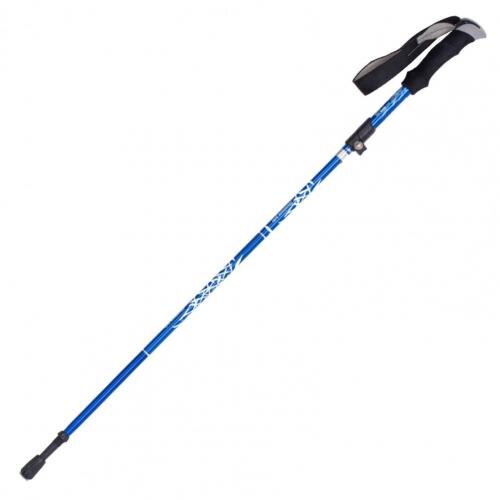 Auminum Alloy Telescopic Ultralight Trekking Anti Shock Pole hiking telescope stick nordic walking stick Shooting Crutch: Dark Blue