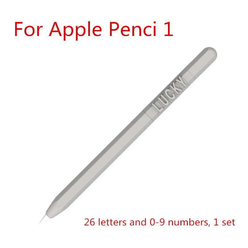 Cute Candy Color Silicone Case For Apple Pencil 2/1 For iPad Tablet Touch Pen Funny DIY Letter Number Protective Cover: gray For pencil 1