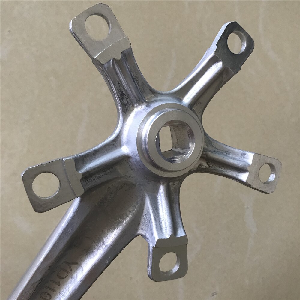 Road Bike Crank 110 BCD Square Hole Arm Aluminum Alloy Crankset Length 170mm BMX Folding Bicycle Parts Silvery Color