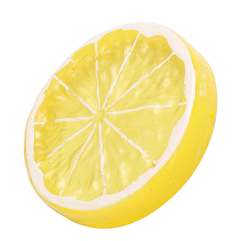 10pcs 5cm Artificial Lemon Slice Plastic Simulation Fruit Lemon Slice for Home Party Kitchen Decor Scenes Props