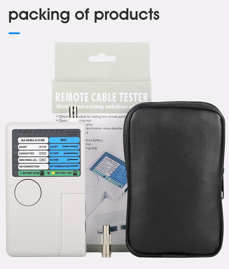 RJ11 RJ45 USB BNC LAN Network Cable Tester For UTP STP LAN Cables Tracker Detector