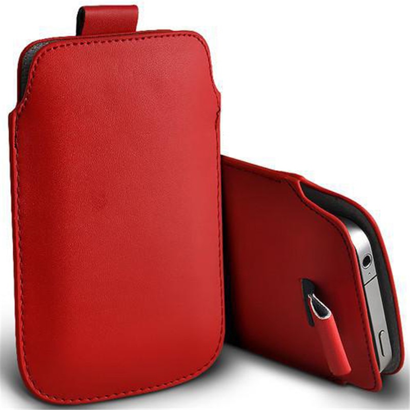 Voor Huawei Honor 8X Case Pocket Touw Holster Pull Tab Sleeve Pouch Case Cover Voor Huawei Honor 8X8 X Leather Capa Honor X8 Case: red