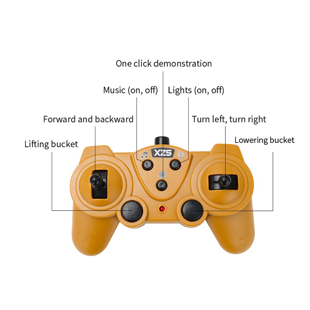 1032 1/24 channel rc excavator bulldozer toy remote control engineering car electric crawler vehicle with light 9 music