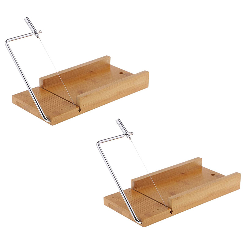 Cortador de jabón de madera y acero inoxidable de 2 Uds., herramientas de corte artesanales con cortador de alambre para Navidad DIY