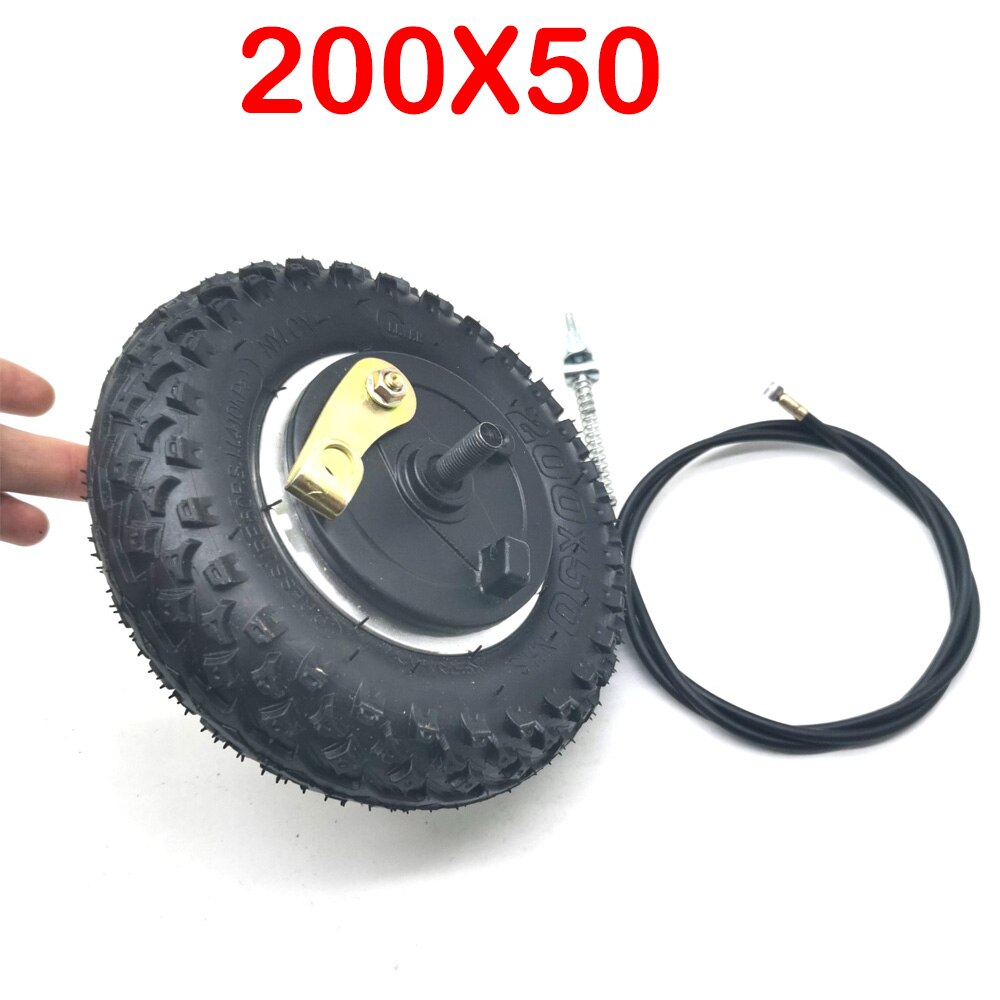 Neumático de moto eléctrica con rueda de 8 pulgadas, cubo de rueda de aleación, Scooter de 200x50, neumático de freno de tambor todoterreno, vehículo eléctrico de inflado