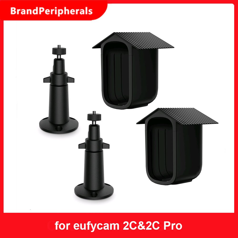 1/2 Sets Wall Mount Bracket Compatible with eufycam 2C&amp;2C Pro Outdoor Security Camera with Anti-Theft Chain &amp;9M Cable