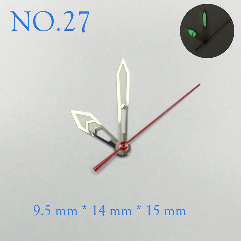 NH35 NH36 Beweging Pointer Horloge Pointer Groene Super Lichtgevende Geschikt Voor Seik Onderdelen Voor Polshorloge Vervangen Accessoires NO.27: Default Title