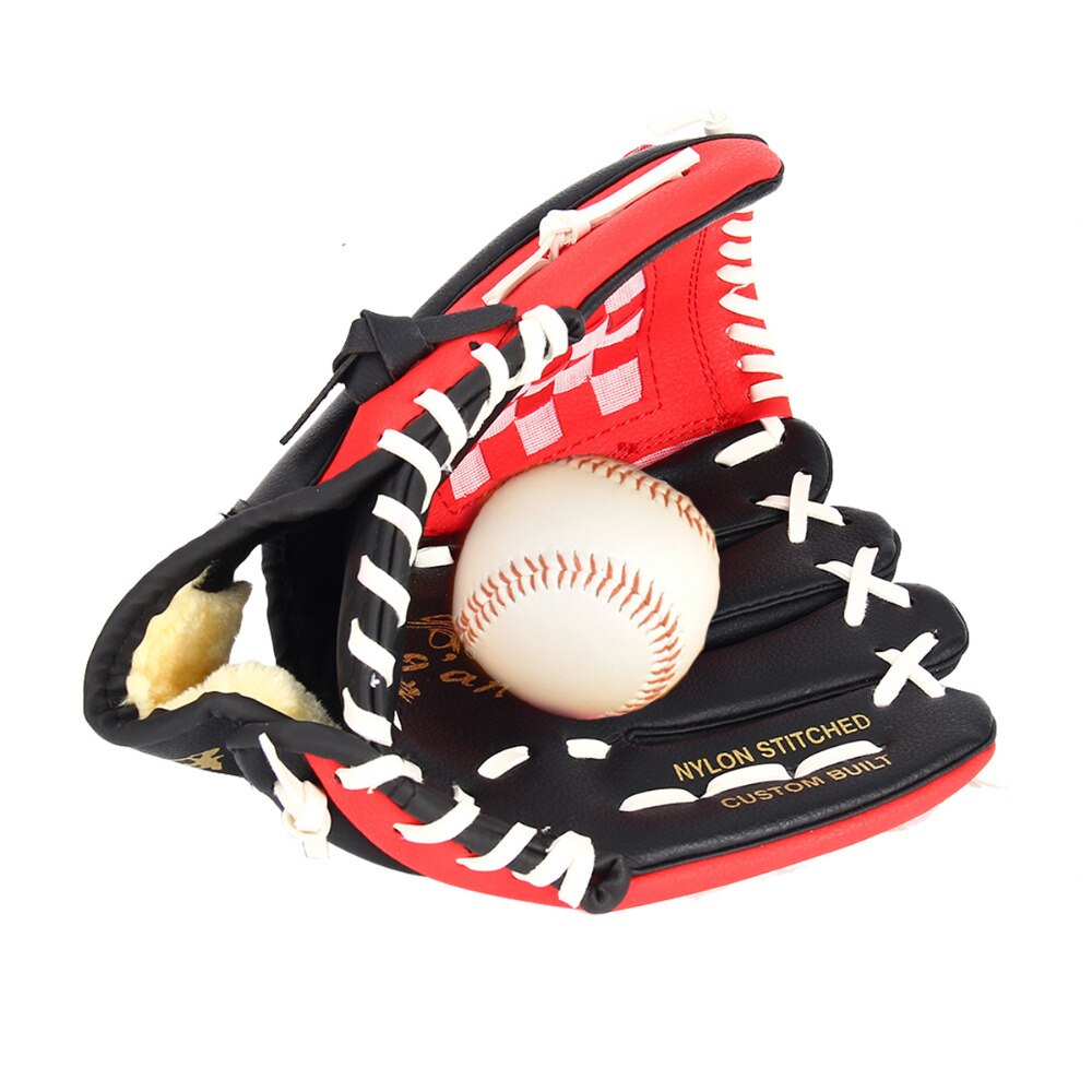 PU Leder Braun Baseball Handschuh weicher Ball draussen Team Sport Verknüpfungen Hand Baseball Praxis Ausrügestochen: 9.5 Zoll