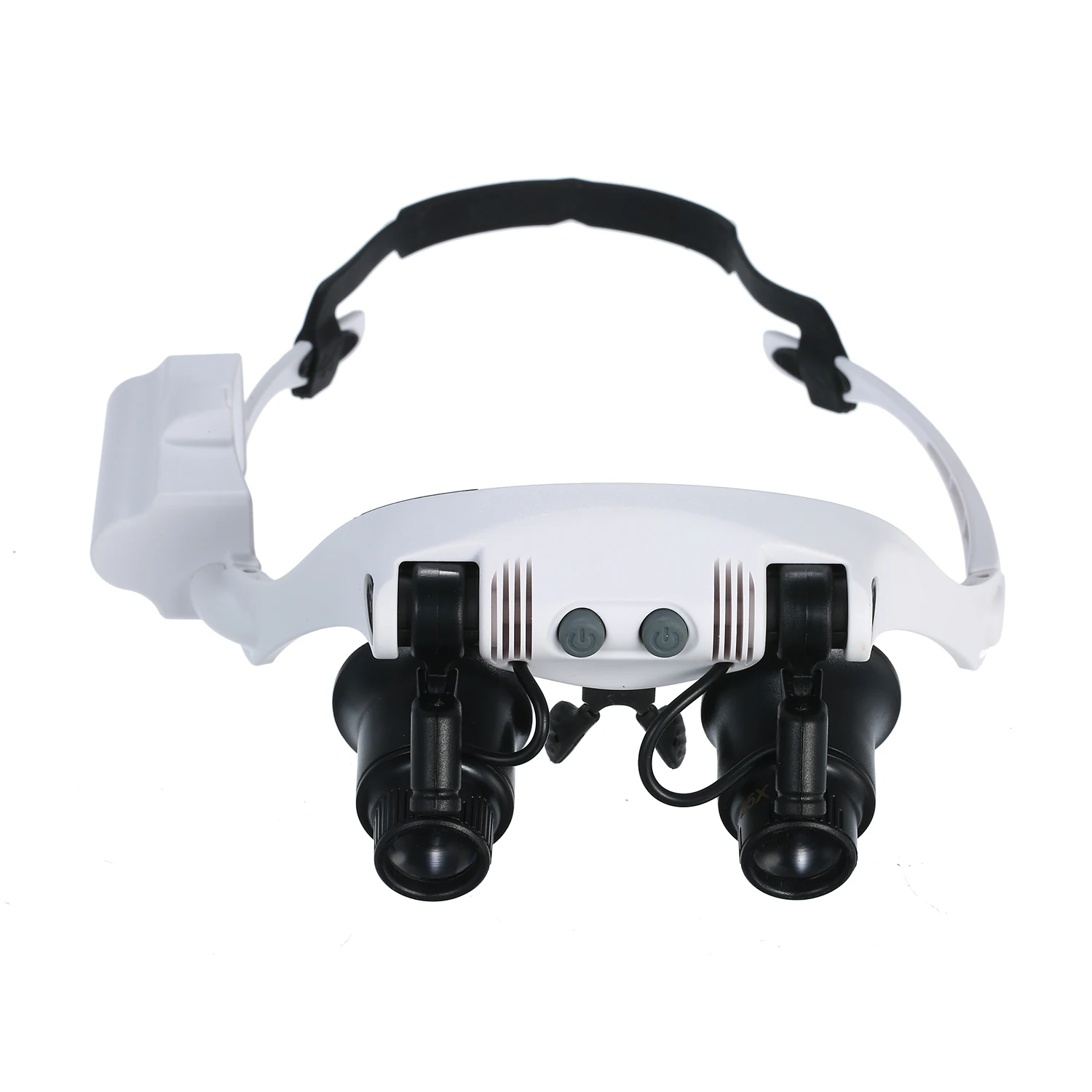 Lente d'ingrandimento per occhiali con 2 luci a LED 6 lenti sostituibili 6X 8X 10X 15X 20X 25X lente d'ingrandimento lente d'ingrandimento illuminata