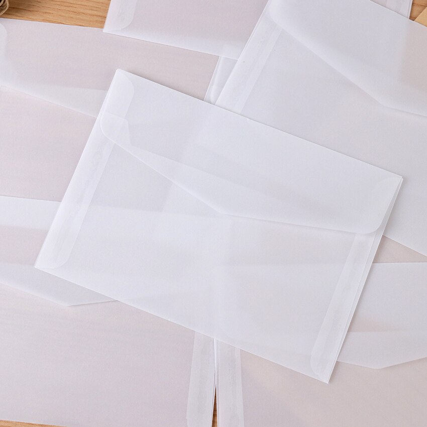 10PCS Translucent Blank White Paper Envelope Postcards Invitations Cover Envelopes Card Packing