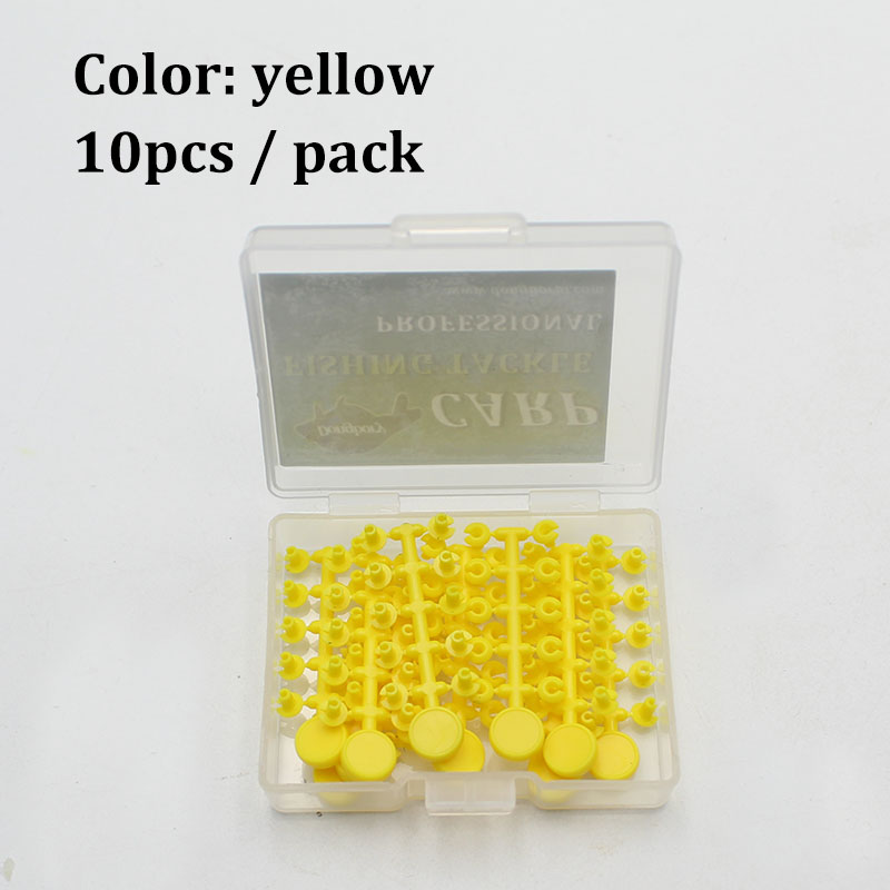 10 Kaarten Karpervissen Accessoires Haak Aas Floss Cap Vissen Karper Pop Up Boilies Stop Kralen Karper Pakken Rigs Aas stopper Tool: Yellow