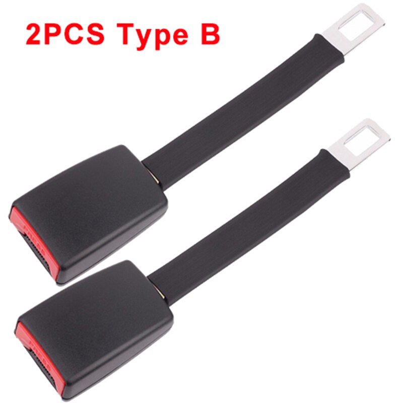 Universal Seat Belt Cover Car Safety Belt Extender 3 Size Seat Belt Extension Plug Buckle Seatbelt Clip Auto Accessories: 2Pcs Type B