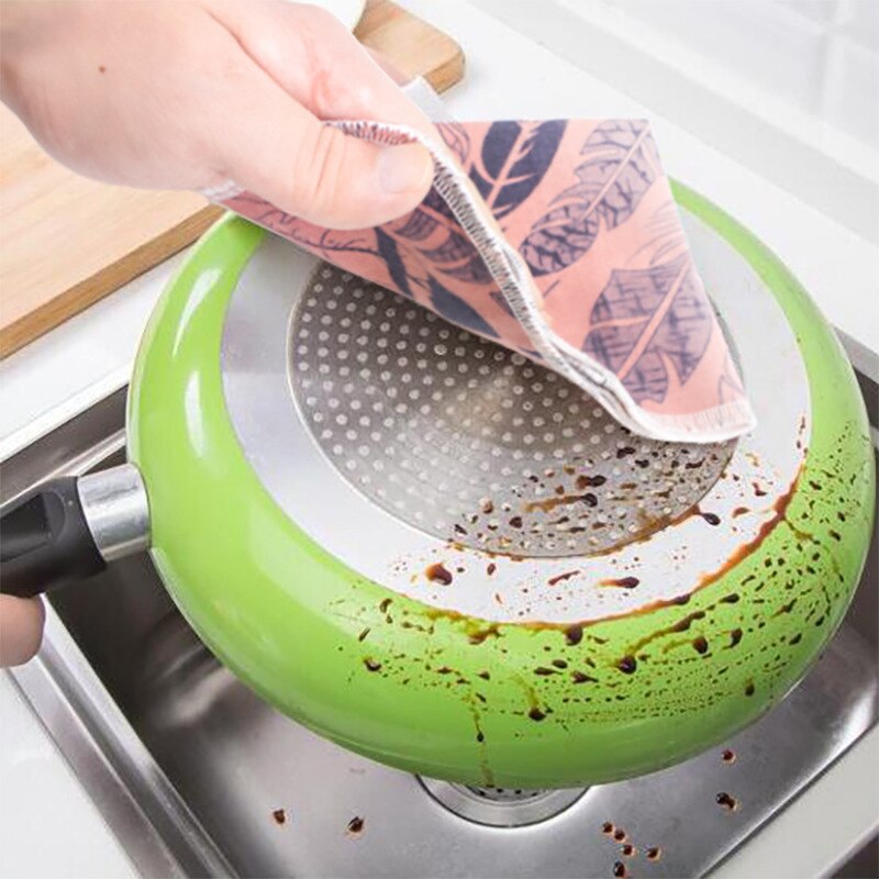 1Pcs Herbruikbare Unpaper Handdoeken Keuken Papier Vervanging Reiniging Katoen Doekjes Bamboevezel Keuken Theedoek Rollen Schoonmaken Tool