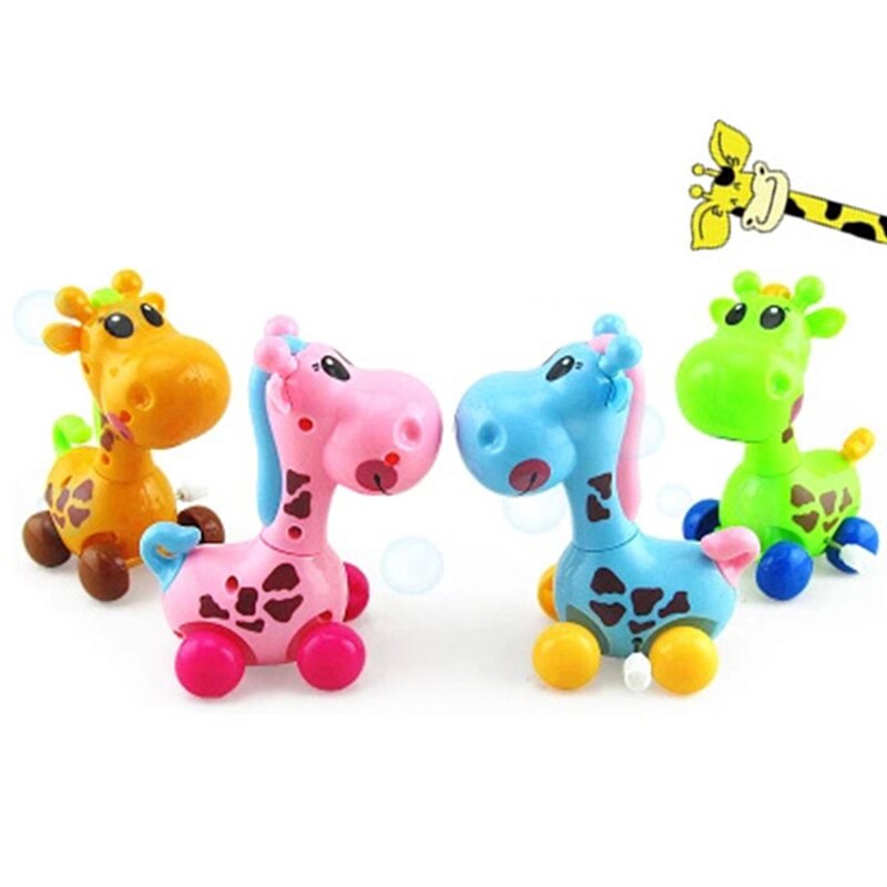 1Pc Leuke Clockwork Speelgoed Baby Jongens Giraffe Running Clockwork Lente Toy Reborn Baby Wind Up Speelgoed Voor baby Kids Willekeurige