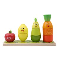 Toddler baby frugt form farve sortering legetøj børn træ stabling blok børn tidlige uddannelsesmæssige farve form kognitivt legetøj: Default Title