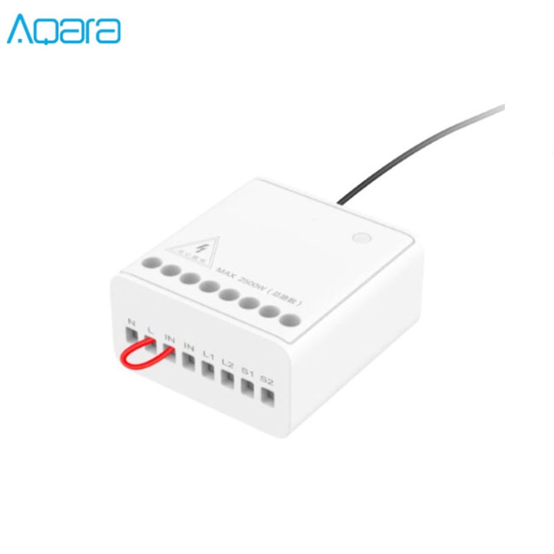 Aqara LLKZMK11LM Module de contrôle bidirectionnel contrôleur de relais sans fil 2 canaux fonctionnent pour l'application de maison intelligente et le Module de contrôle de Kit à la maison