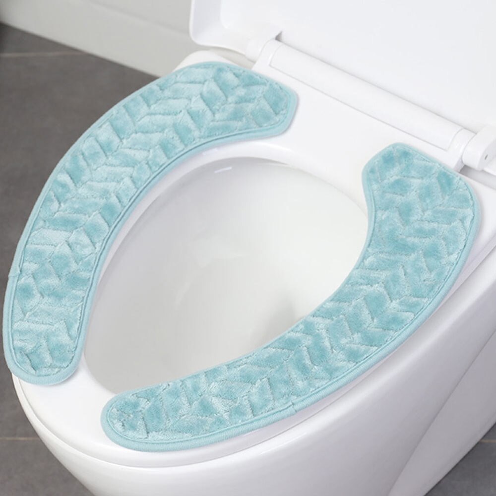 2 Pairs Zachte Toiletbril Pad Wc Ringen Glad Wc Cover (Blauw Maat S + L)