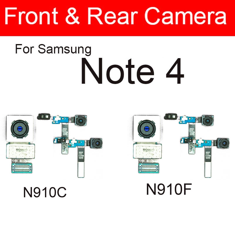 Posteriore Fotocamera Principale & Samll Module Per Samsung Galaxy Note 4 N910C N910F Anteriore Posteriore di Fronte Fotocamera Cavo Della Flessione di Ricambio parti