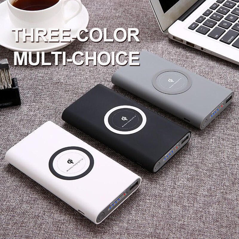 Tragbare, kabellose 30000- mah-powerbank für den außenbereich mit 2 usb-ladeanschlüssen, kompatibel mit xiaomi mi, samsung und iphone.