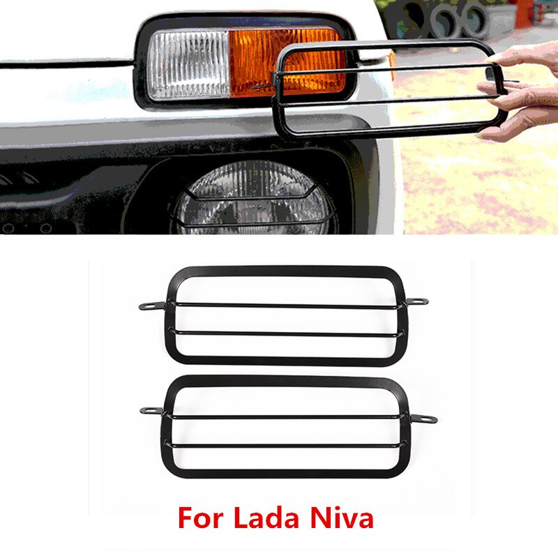 Para LADA NIVA faros delanteros LED faros antiniebla marco de protección accesorios de ajuste cubierta de luz trasera cubierta de cambio de marchas