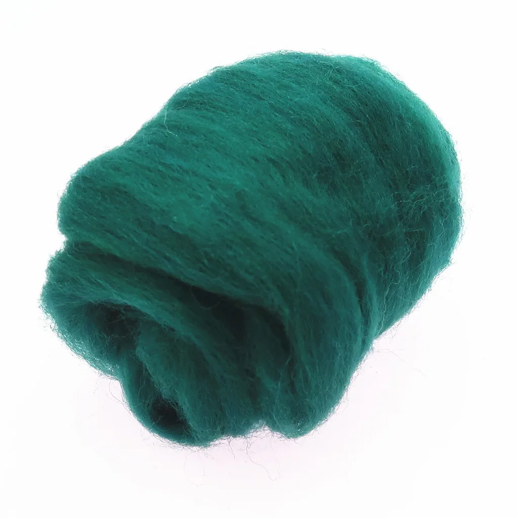 66S Green Color Series Wool Fibre for Needle Felting Wet Felting Wool Felting Handmade Spinning DIY Craft Materials: 50g / 96