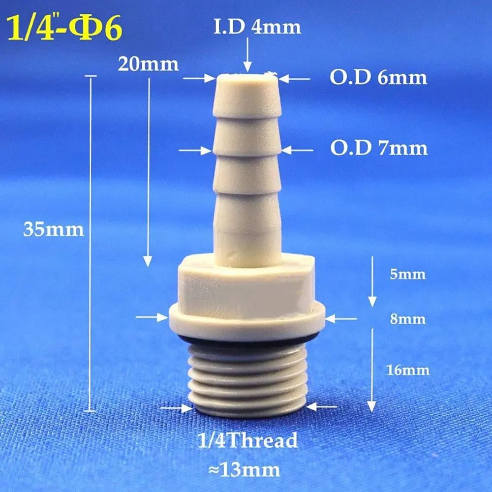 Plastikowe złącze węża 6/8/10/12mm ogon kolczasty 1/4 "1/8" BSP gwint zewnętrzny POM złącze pagody złącze adapter złącza rurowe: Srebrny