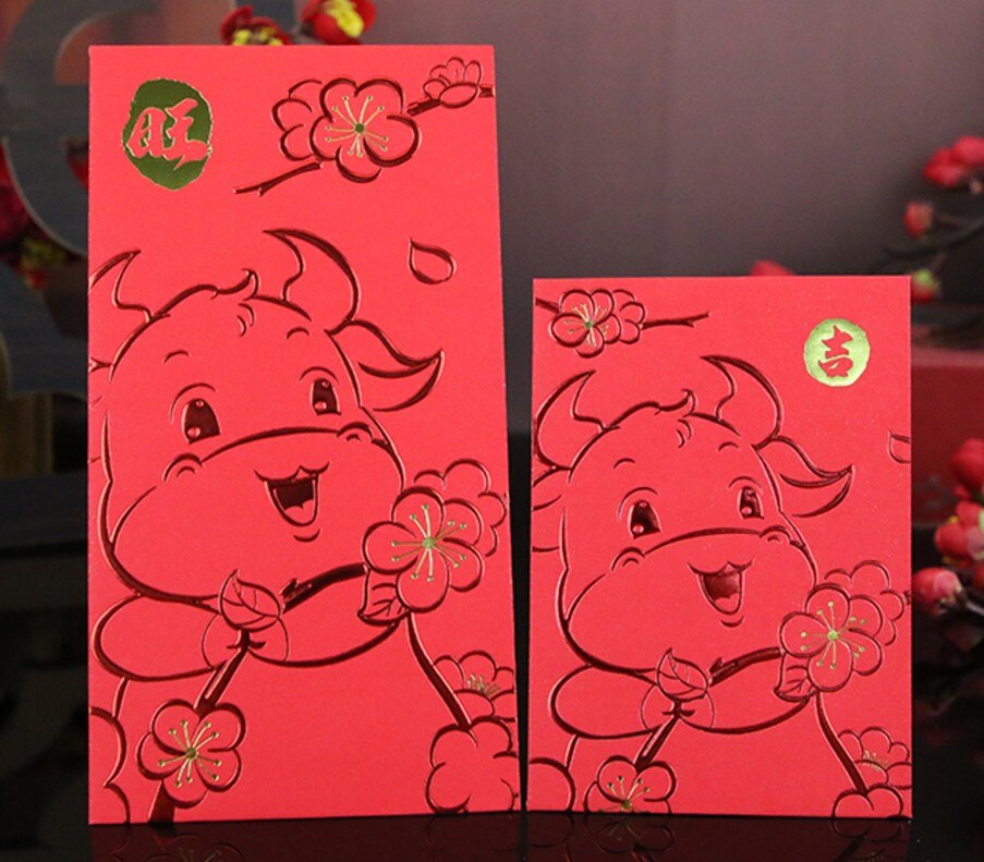 Cartoon Ox Chinese Lunar Year Thick 3D Red Packets