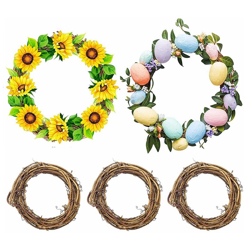 10-30cm Rattan Wreath Cristmas Flower Door Wreaths Flower Garlands For Wedding Home Christmas Tree Decoration DIY Floral Wreaths