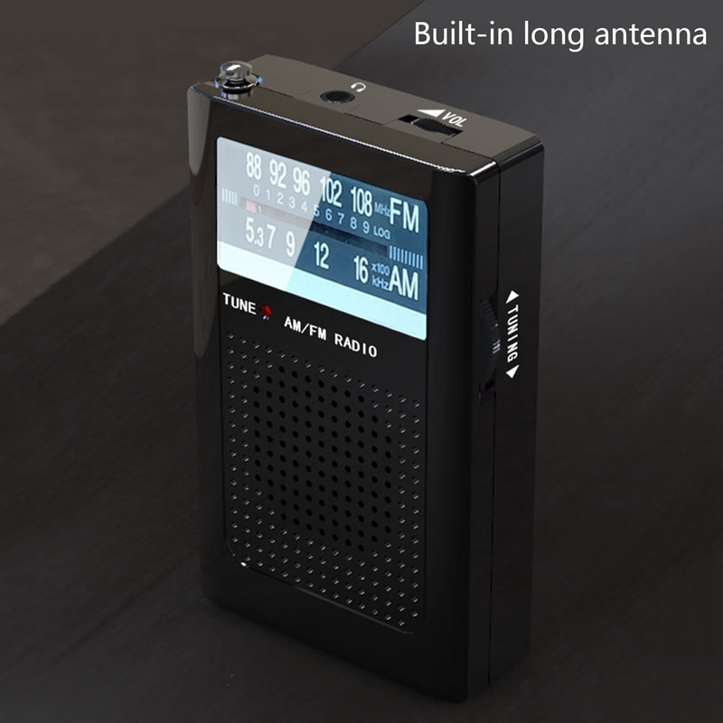 Antenna Digital Radio Portable AM/FM Radio With Monitor Headphone Jack Volume Adjustable For Home Outdoor Use