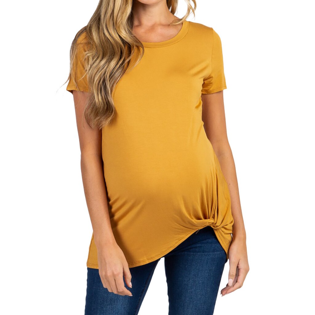 Gravidskjorta dam kortärmad rundringad slips gravid t-shirt sommar gravidtröjor vetement femme ropa maternal