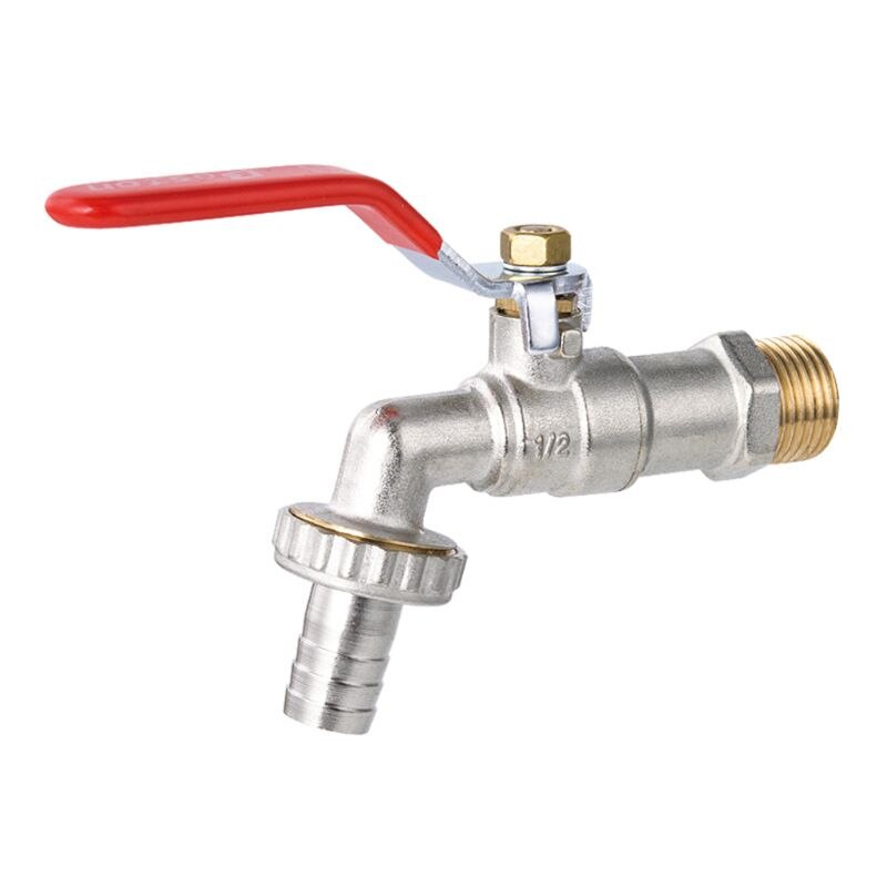 1/2 ''  or 3/4 '' messing enkelt kold vaskemaskine vandhane udskiftning vand flow kontrol vandhane vandtank rørforbindelse: Rød