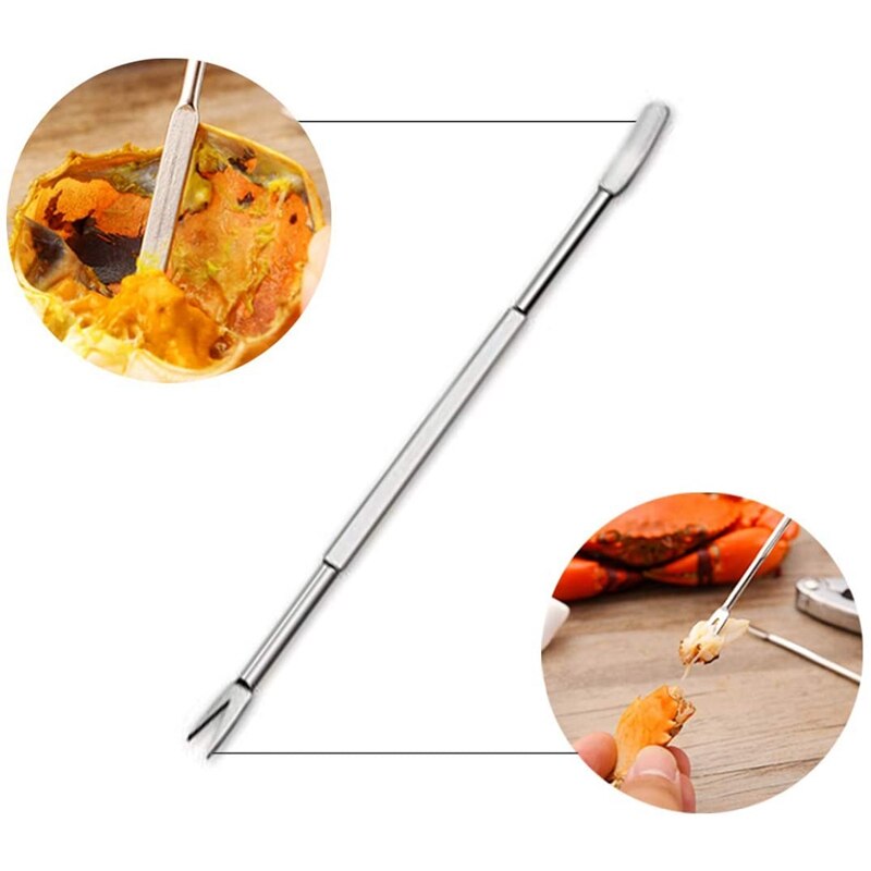 Seafood Tool Kit,Stainless Steel Crab Leg Cracker and Forks Nut Cracker Set Shellfish Sheller 12Pcs
