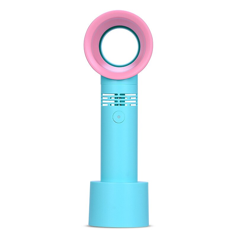 1Pcs Mini Fan Ventilator Handheld Bladeless Fan Luchtkoeler Usb Oplaadbare Met Led Ligth Display Draagbare Outdoor Koeler Fan: green