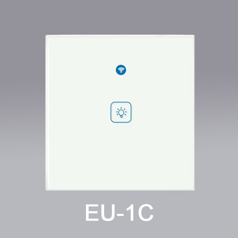 EWeLink-interruptor inteligente con Wifi para el hogar, enchufe de pared con Panel de luz táctil de 433Mhz, inalámbrico, Control por voz, funciona con Google home y Alexa: EU-1C