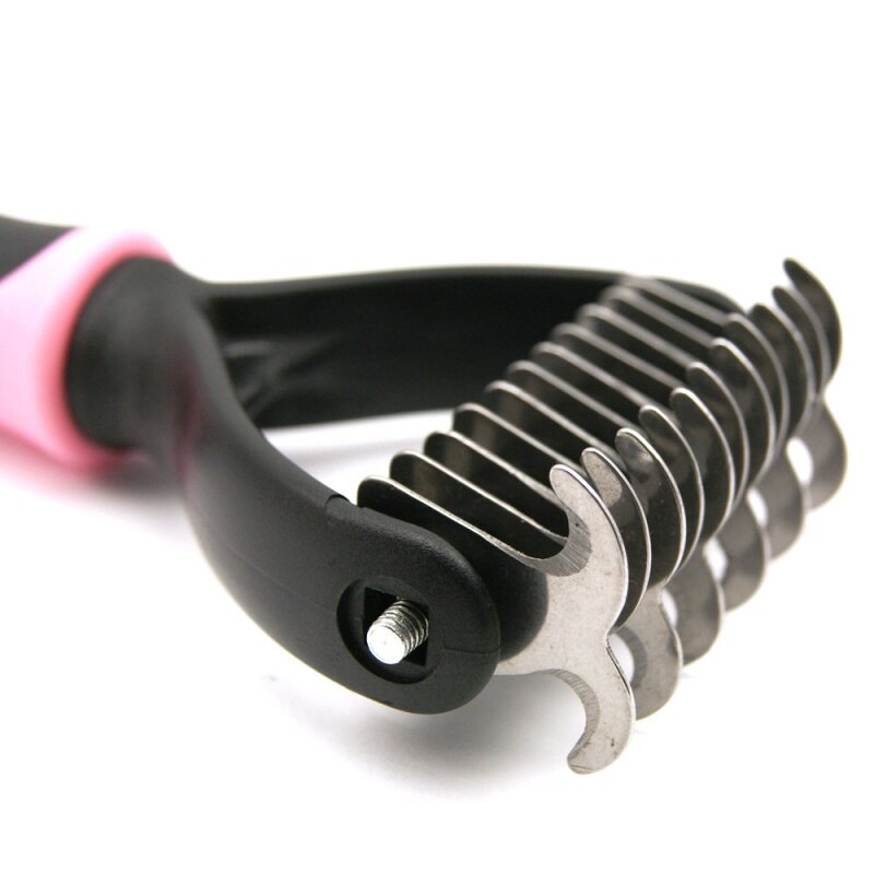 Pet Grooming Brush for Dogs & Cats, 2-Sided Dematting Comb & Undercoat ... - Cat Hair De-Matting Tools