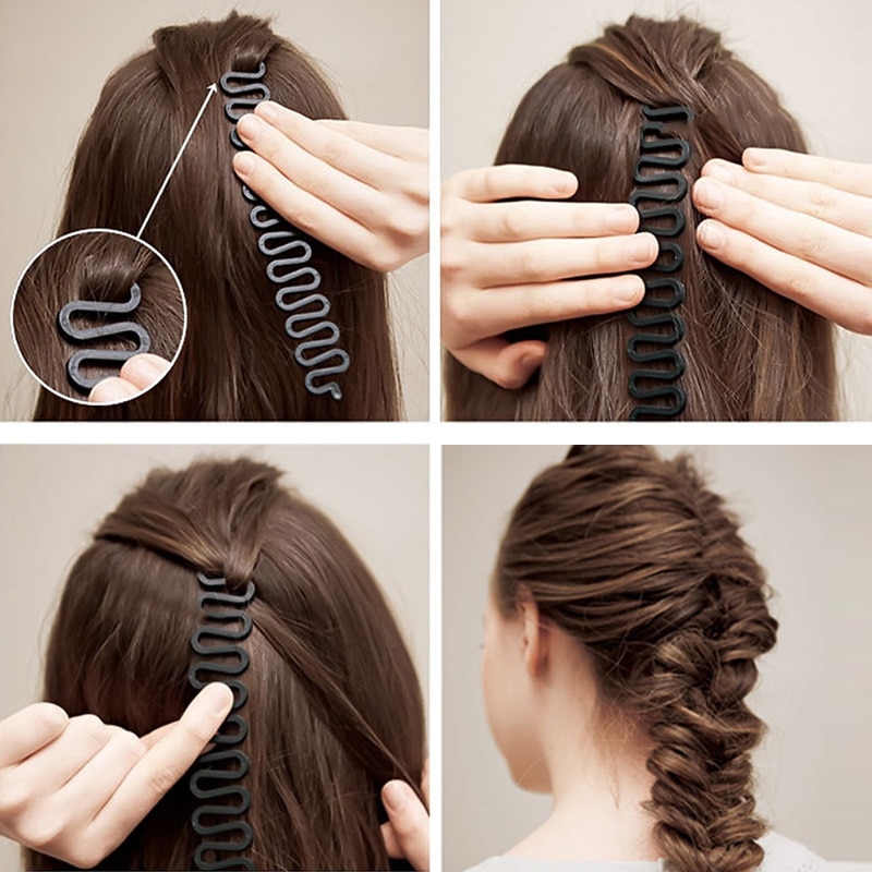 Pinza para el pelo con forma de ciempiés para mujer, herramienta de trenzado de pelo ondulado, accesorios para el cabello