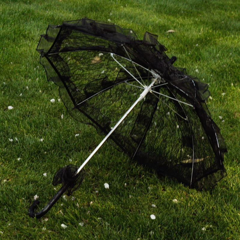 50/60cm Holzgriff Spitze Handwerk Regenschirm Promi schwarz Spitze Regenschirm Sonnenschirm Hochzeit Fotografie Braut Regenschirm Dekor: Armee Grün