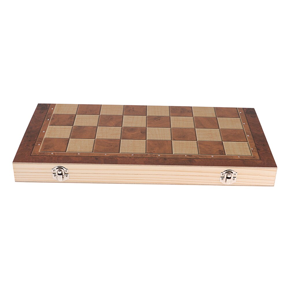 Chess & Checkers & Backgammon 3 in 1 Chess Toy Wooden Chess Tournament Chess Checkers Set 44 x 44cm