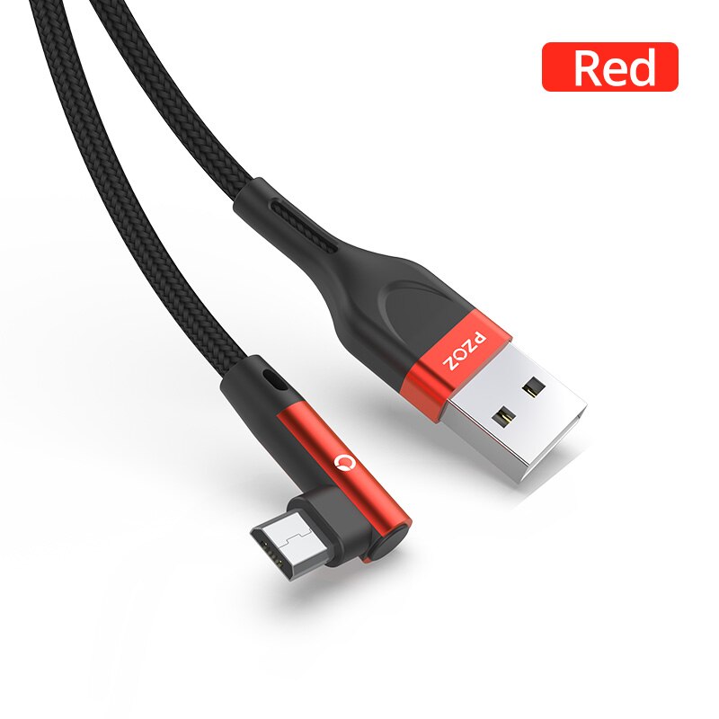 Pzoz cabo micro usb 3a, cabo de carregamento rápido para samsung huawei xiaomi redmi, honor, lg, dados android, carregador de celular microusb cabo de fio: red / 2m